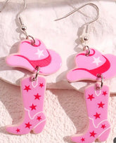 Bright Pink Cowgirl Earrings